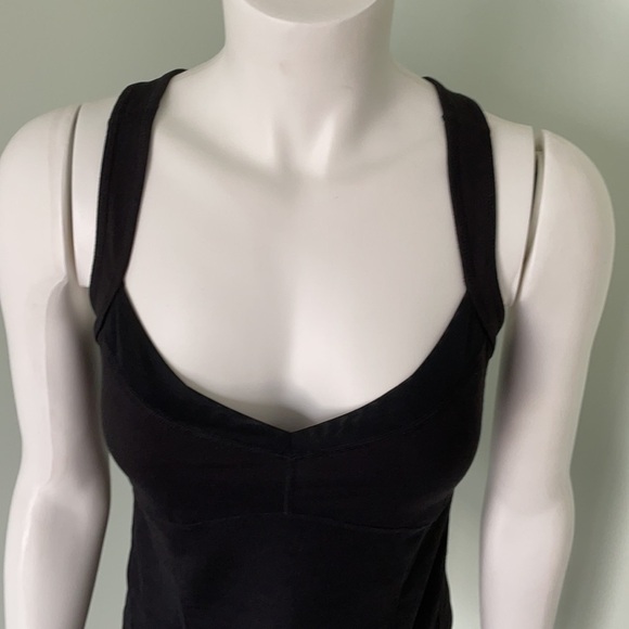 Zella Black Sweetheart Neck Tank Medium - Picture 2 of 7